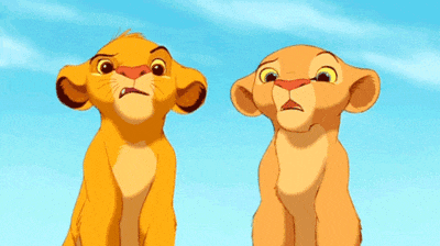 Simba and Nala looking at each other GIF