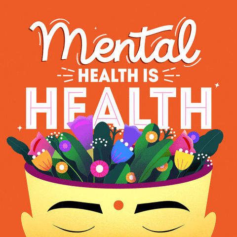 mental health is health head with flowers gif