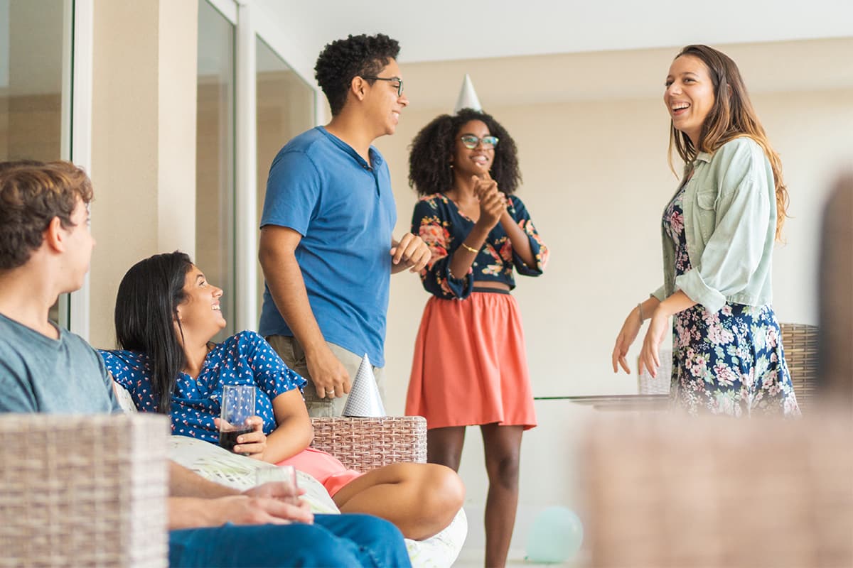 Teens at a party 