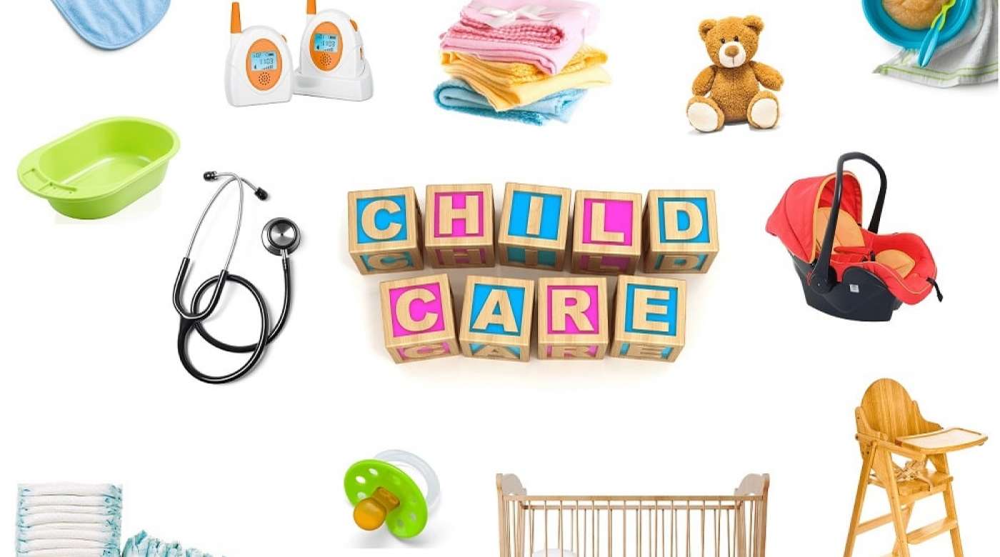 Collage of baby products