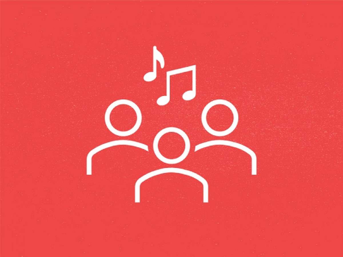icon showing a group of people listening to music