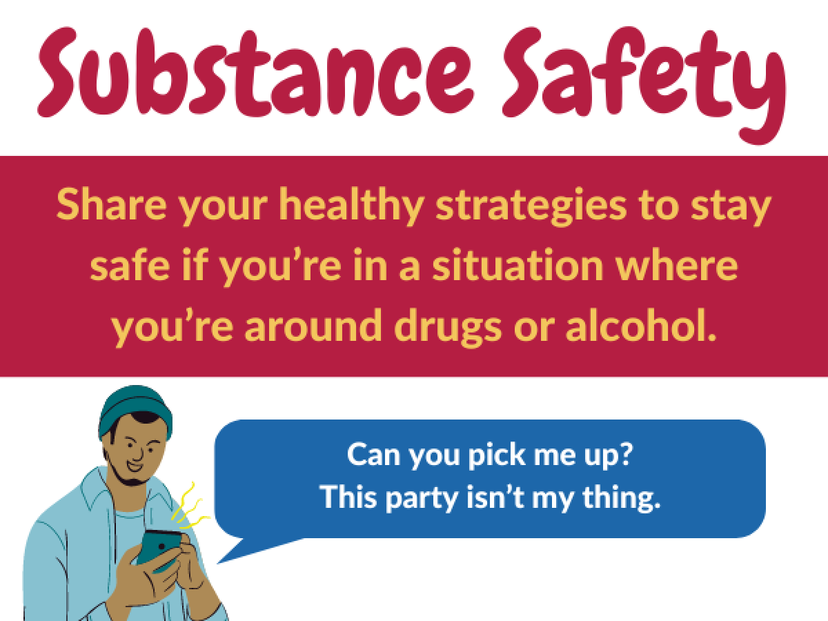 Substance safety contest 5050 with prompt and visual character