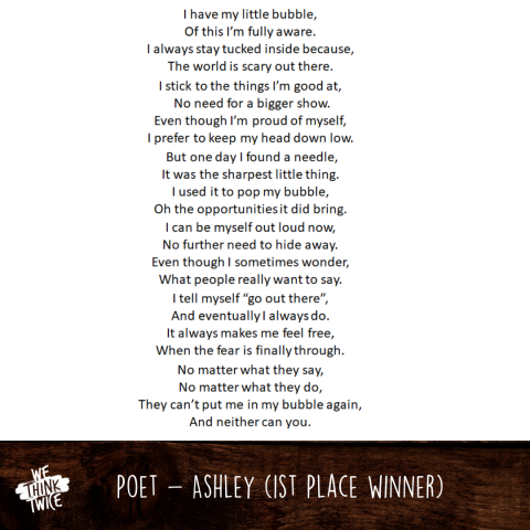 Poetry Contest First Place Winner - Ashley