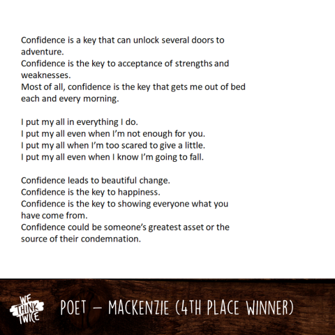 Poetry Contest Fourth Place Winner - Mackenzie