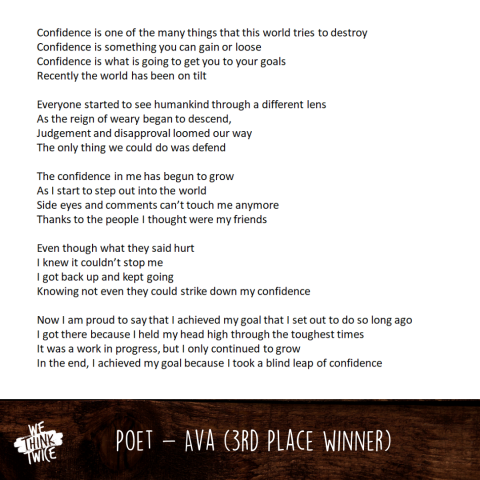 Poetry Contest Third Place Winner - Ava