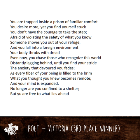 Poetry Contest Third Place Winner - Victoria