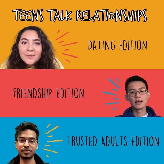 Pictures of teens featured in the "Teens Talk Relationships" video series